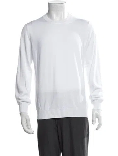 Pre-owned Fedeli Crew Neck Long Sleeve Pullover In White