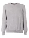 Fedeli Crew-neck L/s Knitted Sweater Man In Gray
