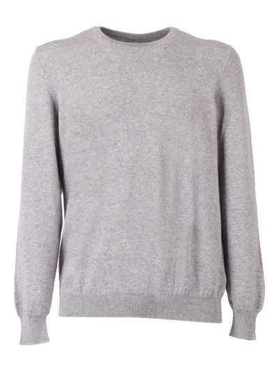 Fedeli Crew-neck L/s Knitted Sweater Man In Gray