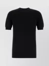 Fedeli Ribbed Hem Short Sleeves Textured Pattern
