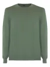 Fedeli Crew-neck Ribbed-trims Sweater In Green