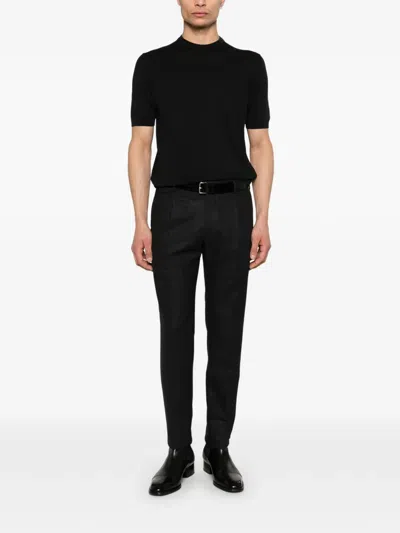 Fedeli Crew-neck Short-sleeve T-shirt In Black
