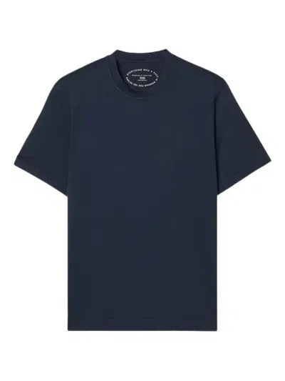 Fedeli Crew-neck Short-sleeve T-shirt In Blue