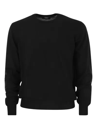 Fedeli Crew-neck Sweater In Black