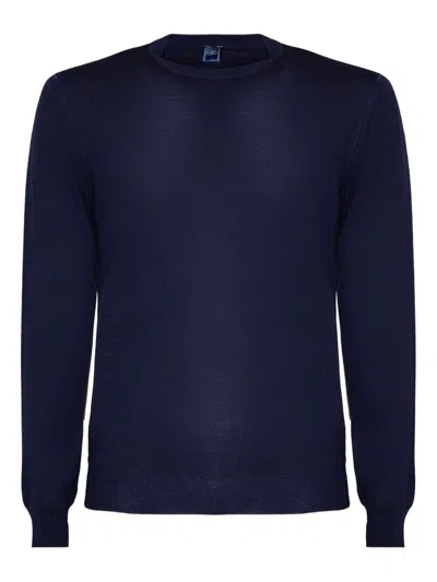 Fedeli Crew-neck Sweater In Blue
