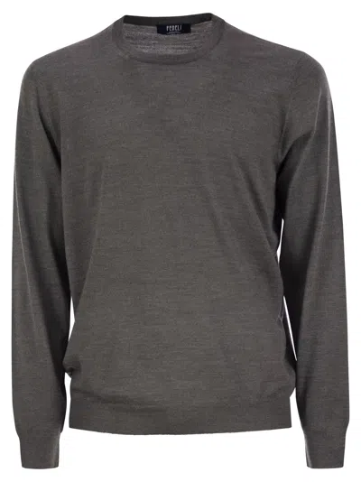 FEDELI FEDELI CREW NECK SWEATER IN VIRGIN WOOL