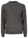Fedeli Crew-neck Sweater In Virgin Wool In Black