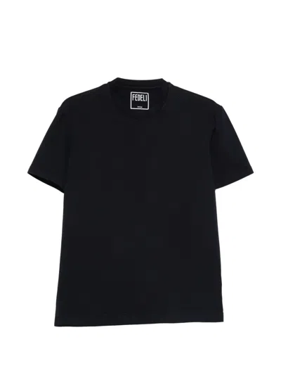 Fedeli Crew-neck T-shirt In Black