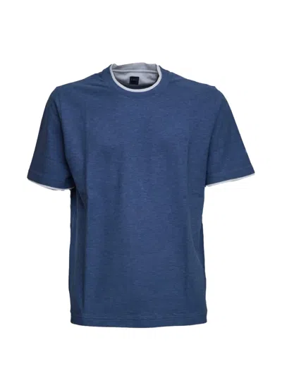Fedeli Crew-neck T-shirt In Blue