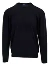 Fedeli Crew-neck Wool Sweater In Blue