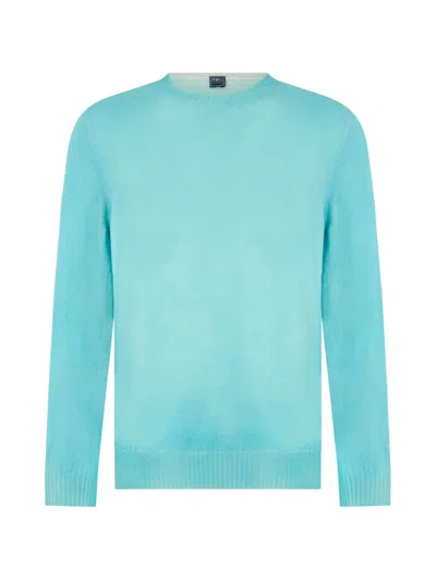 Fedeli Crew-neck Cashmere Sweater In Blue