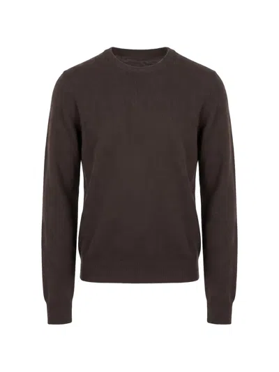 Fedeli Crew-neck Cashmere Sweater In Brown