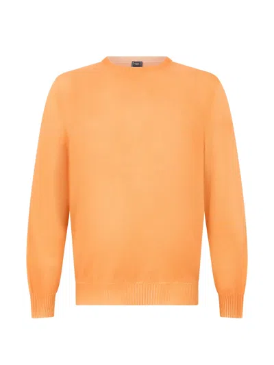 Fedeli Crew-neck Cashmere Sweater In Orange