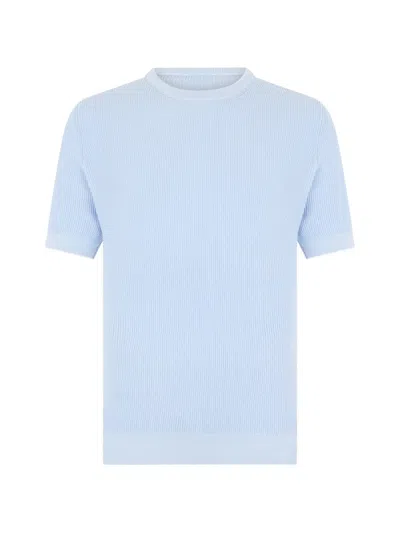 Fedeli Crew-neck Cotton T-shirt In Blue