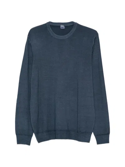 Fedeli Crew-neck Knitted Sweater In Blue
