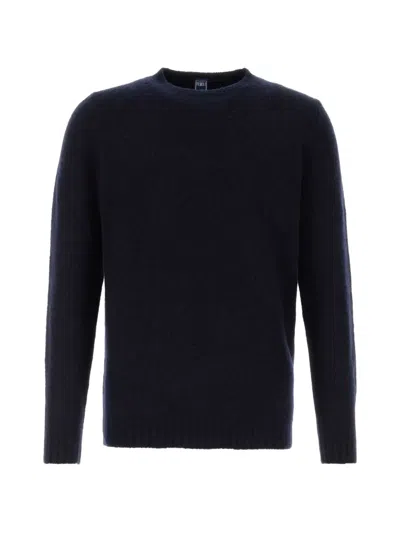 Fedeli Crew-neck Knitted Sweater In Blue
