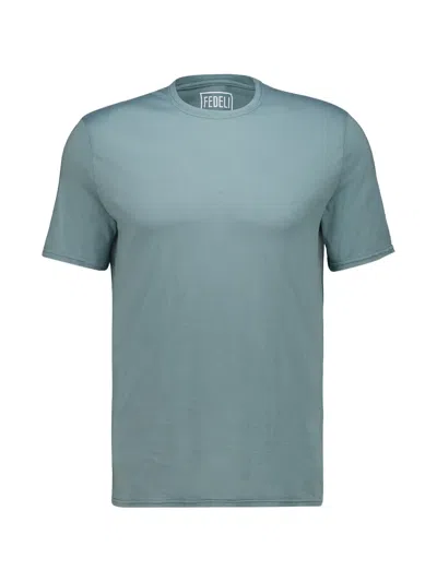 Fedeli Crew-neck Knitted T-shirt In Blue