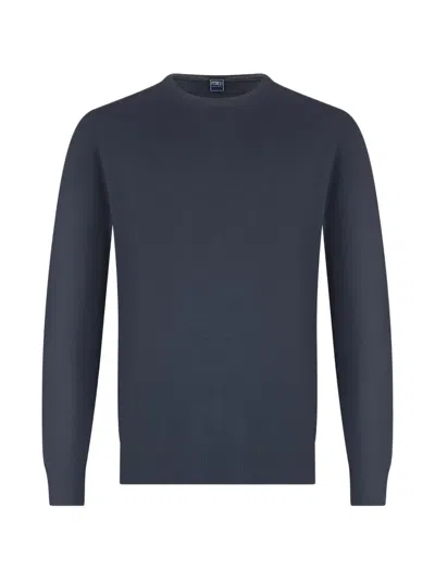 Fedeli Crew-neck Long-sleeve Sweater In Blue