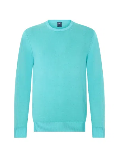 Fedeli Crew-neck Long-sleeve Sweater In Blue