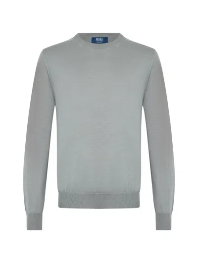 Fedeli Crew-neck Long-sleeve Sweater In Blue