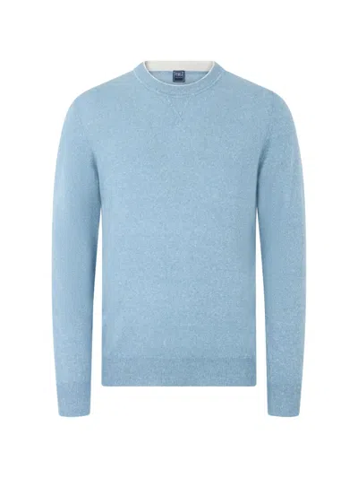 Fedeli Crew-neck Long-sleeve Sweater In Blue