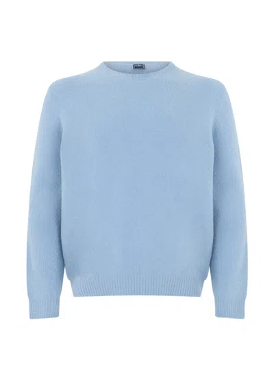 Fedeli Crew-neck Long-sleeve Sweater In Blue