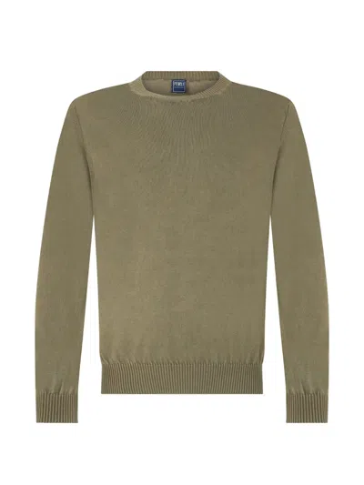 Fedeli Crew-neck Long-sleeve Sweater In Green