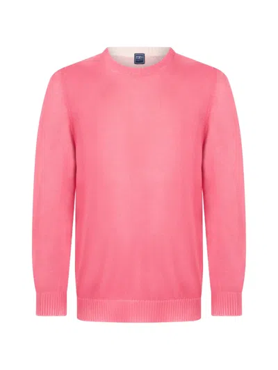 Fedeli Crew-neck Long-sleeve Sweater In Pink