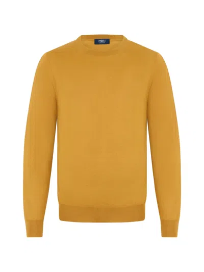 Fedeli Crew-neck Long-sleeve Sweater In Yellow