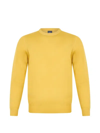 Fedeli Crew-neck Long-sleeve Sweater In Yellow