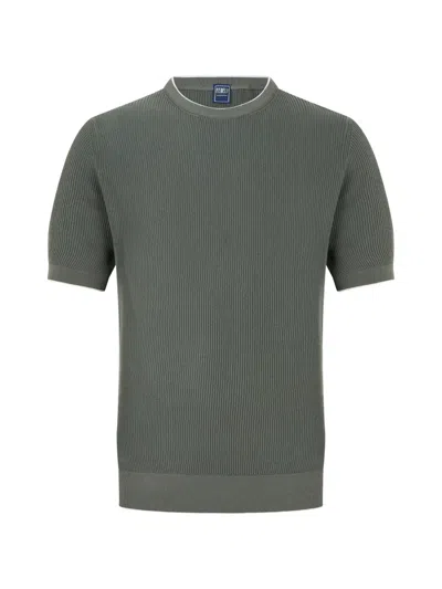 Fedeli Crew-neck Ribbed T-shirt In Green