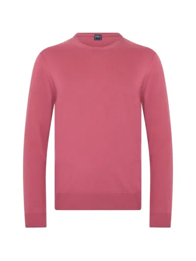 Fedeli Crew-neck Ribbed-trim Sweater In Pink