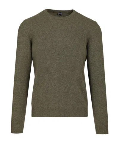 Fedeli Fine-knit Crew-neck Sweater In Green