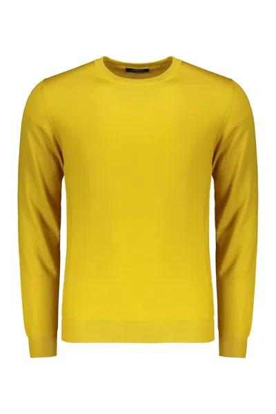 Fedeli Crewneck Sweater With Long Sleeves In Yellow
