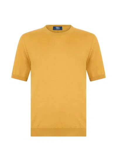 Fedeli Crew-neck T-shirt In Orange