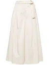 Fedeli Cropped Wide-leg Trousers In Neutrals