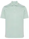 Fedeli Cutaway-collar Polo Shirt In Blue