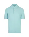 Fedeli Man Polo Shirt Turquoise Size 44 Cotton In Blue