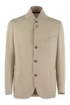 Fedeli Single-breasted Blazer In Beige
