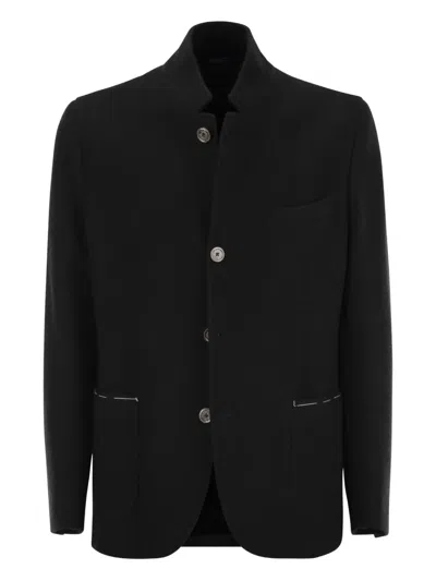 Fedeli Damon Cashmere Blazer In Black