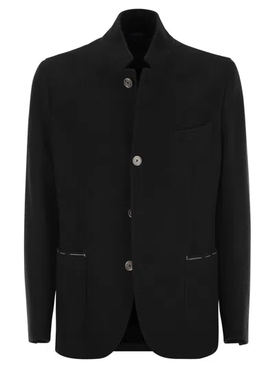 Fedeli Damon Cashmere Blazer In Black