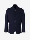 Fedeli Damon Flannel Cashmere Jacket In Blue