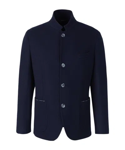 Fedeli Damon Flannel Cashmere Jacket In Black