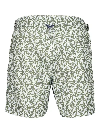 Fedeli Daniel Floral-print Swim Shorts In Green