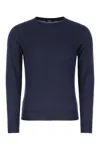 Fedeli Cotton Crew Neck Sweater In Blue