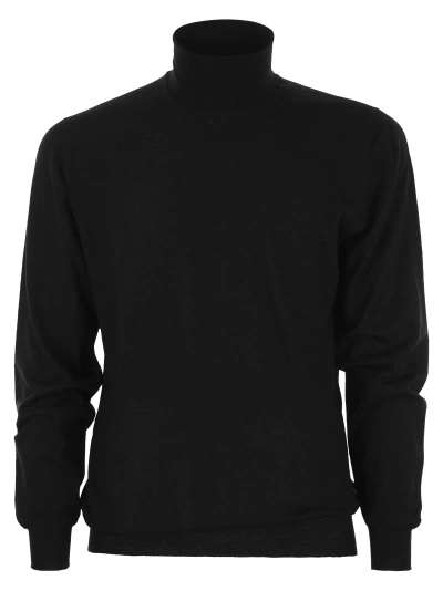 Fedeli Derby - Wool Turtleneck Sweater In Black
