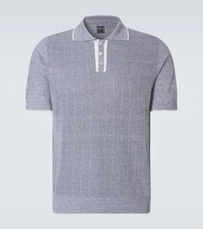 Fedeli Dodo Linen And Cotton Polo Shirt In Gray