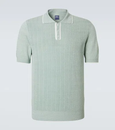 Fedeli Dodo Linen And Cotton Polo Shirt In Green