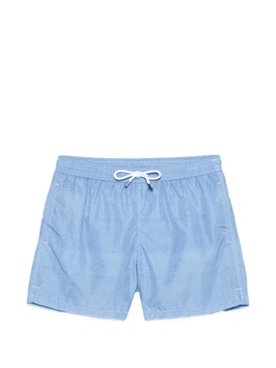 Fedeli Drawstring Beach Shorts In Blue