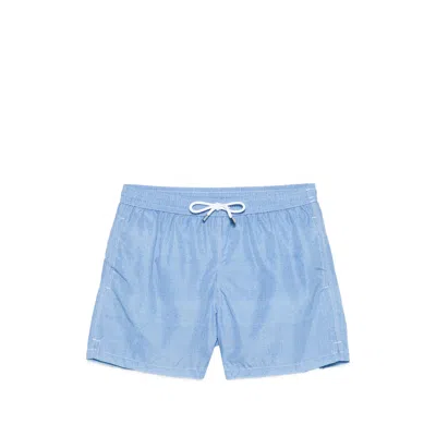 Fedeli Drawstring Beach Shorts In Blue